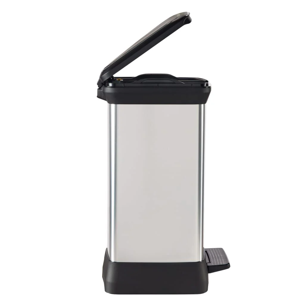 Curver Papelera Doble De Pedal Deco Plateado 10l+18l - Image 5