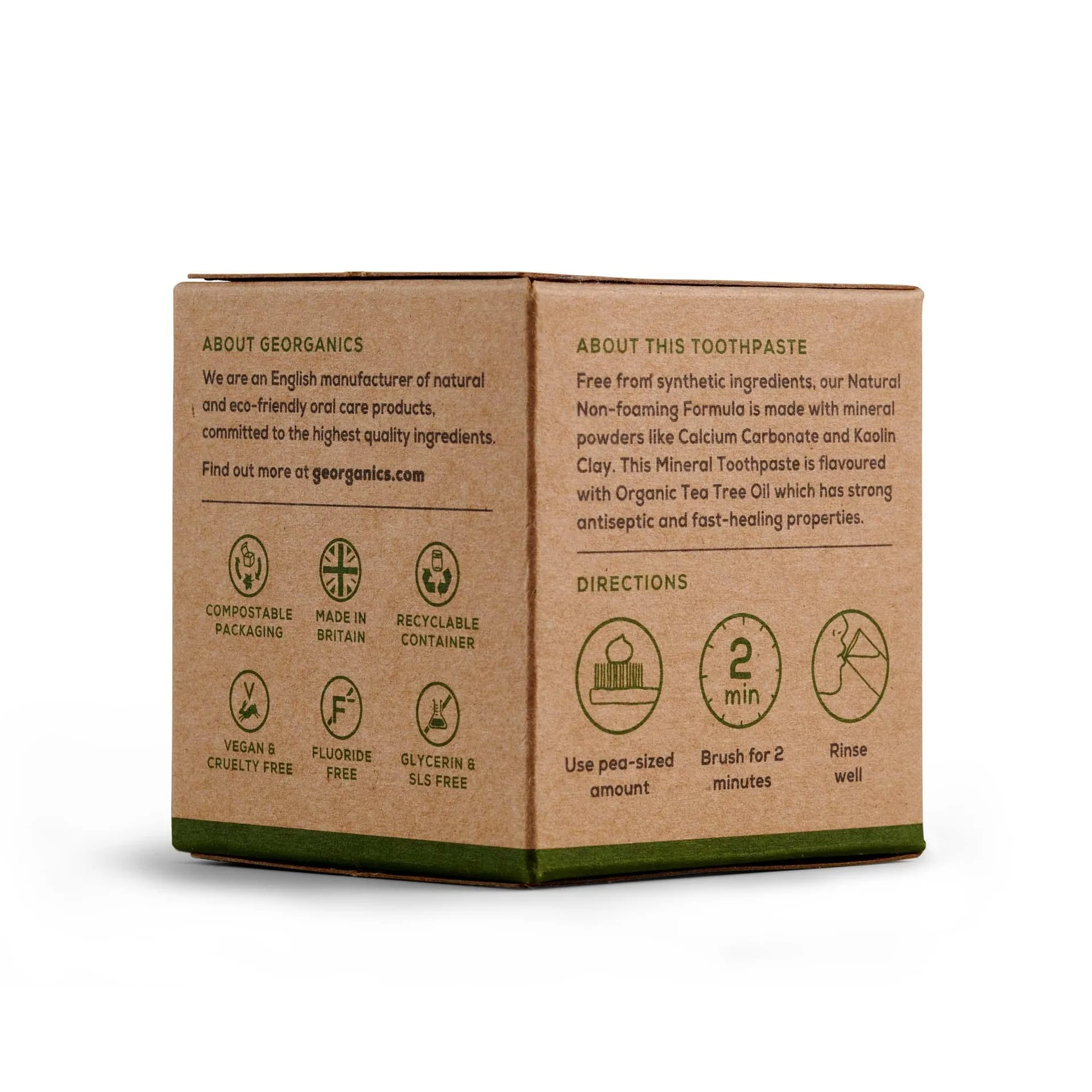 Dentífrico natural Árbol del té y Coco Georganics 60 ml - Image 3