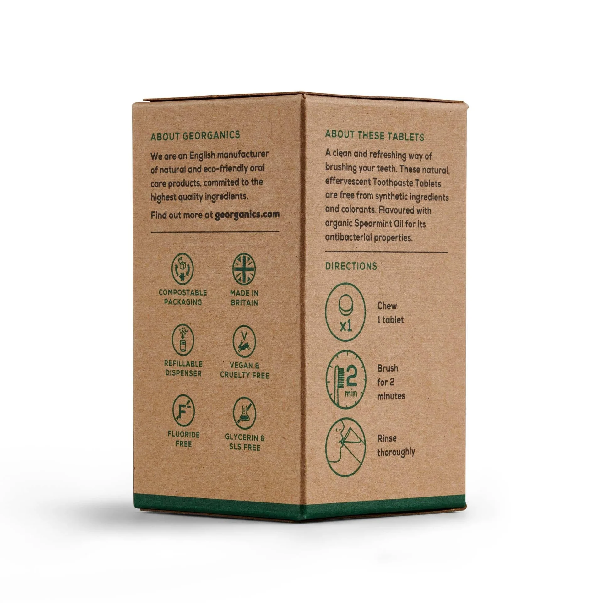 Dentífrico Natural en Tabletas sabor Hierbabuena Georganics  120 tabletas - Image 3