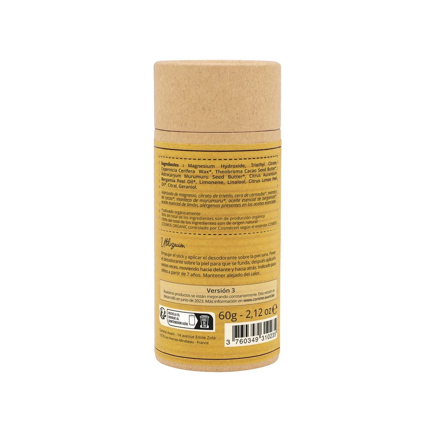 Desodorante sólido limón y bergamota Comme Avant 60 g - Image 2