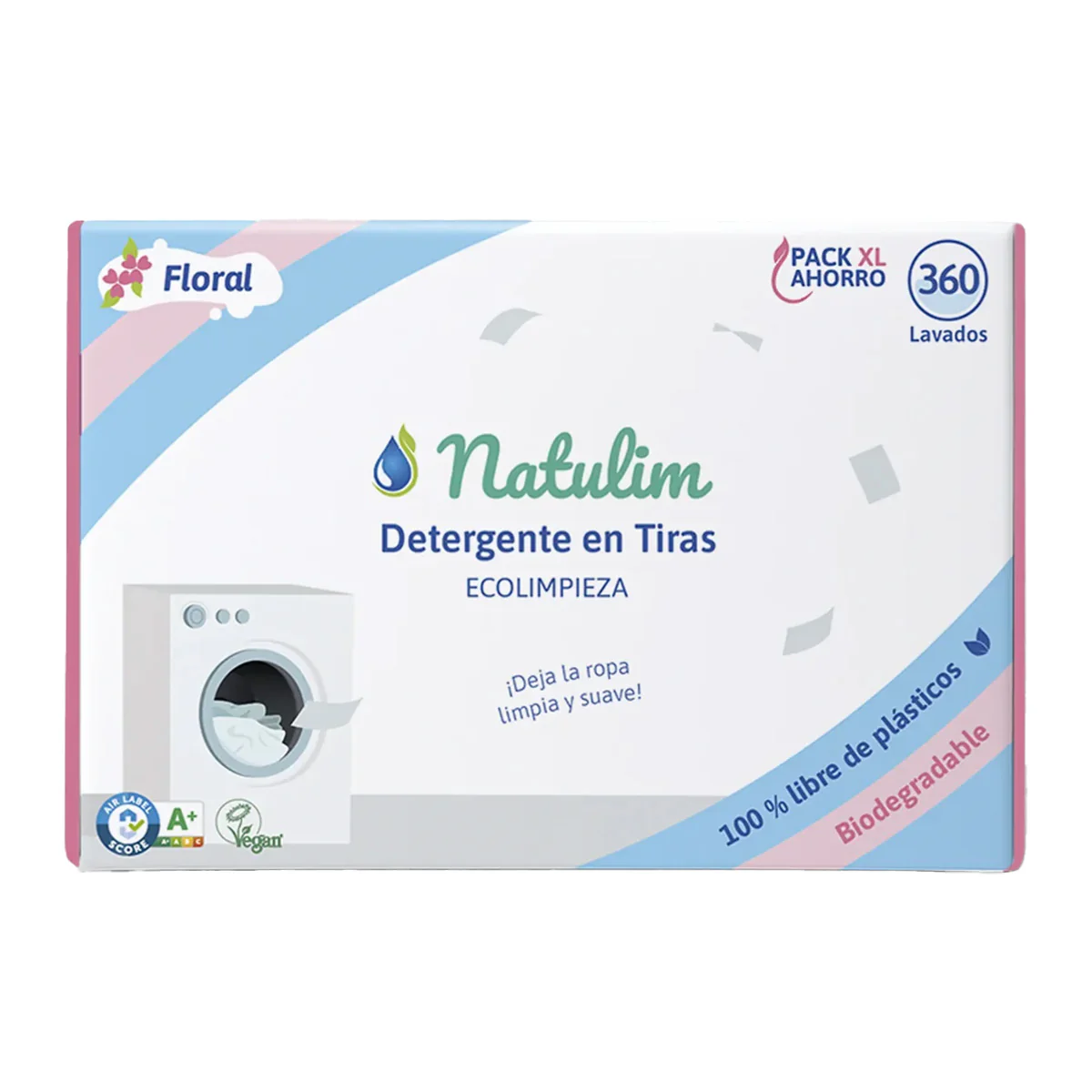 Detergente Tira Natulim Floral 360 lavados