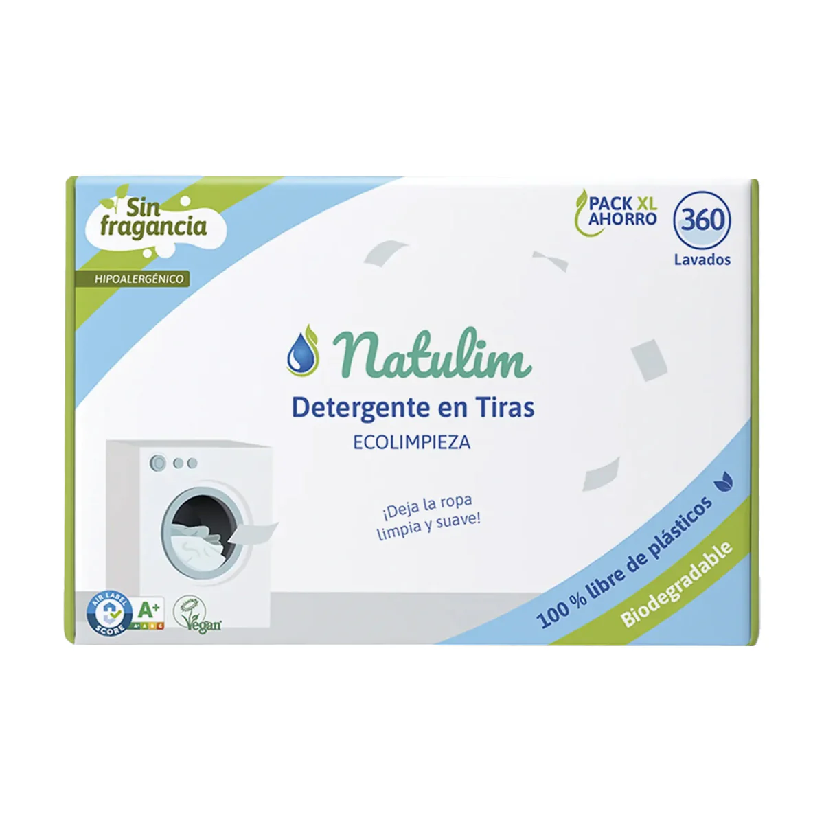 Detergente Tira Natulim Sin Fragancia 360 lavados
