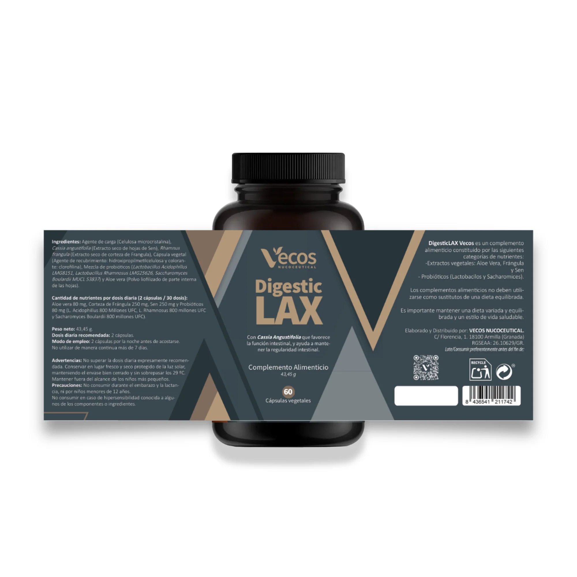 Digestic Lax Vecos 60 Cápsulas | Tránsito Intestinal Y Efecto Laxante | Con Sen, Frángula Y Aloe Vera - Image 5