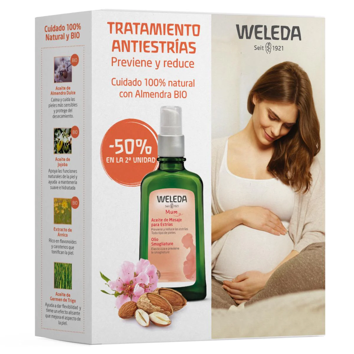 Duplo aceite de masaje de estrías Weleda- 2ª unidad 50% dto.- 100 ml