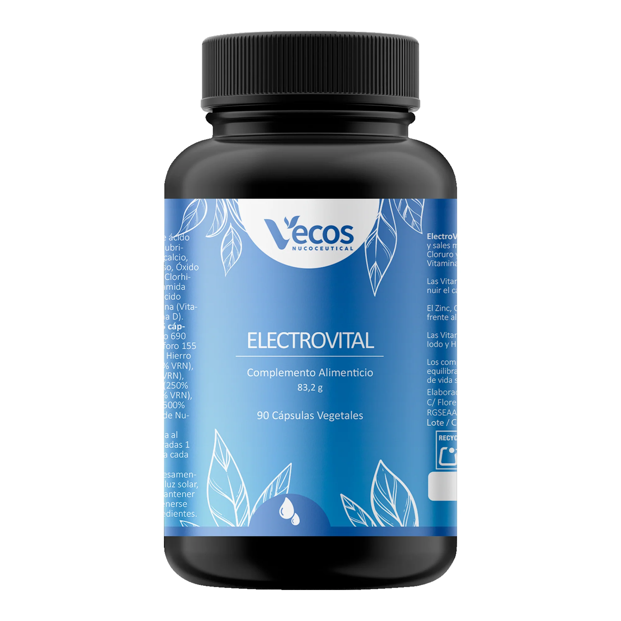Electrovital Sales Minerales Vecos 90 Cápsulas | Electrolitos Sin Azúcar