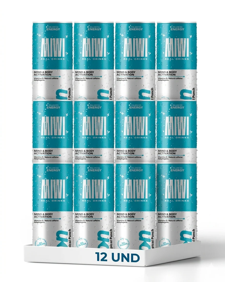 Energia Tropical Punch 0% Azucar Miwi On 12 Latas 25cl