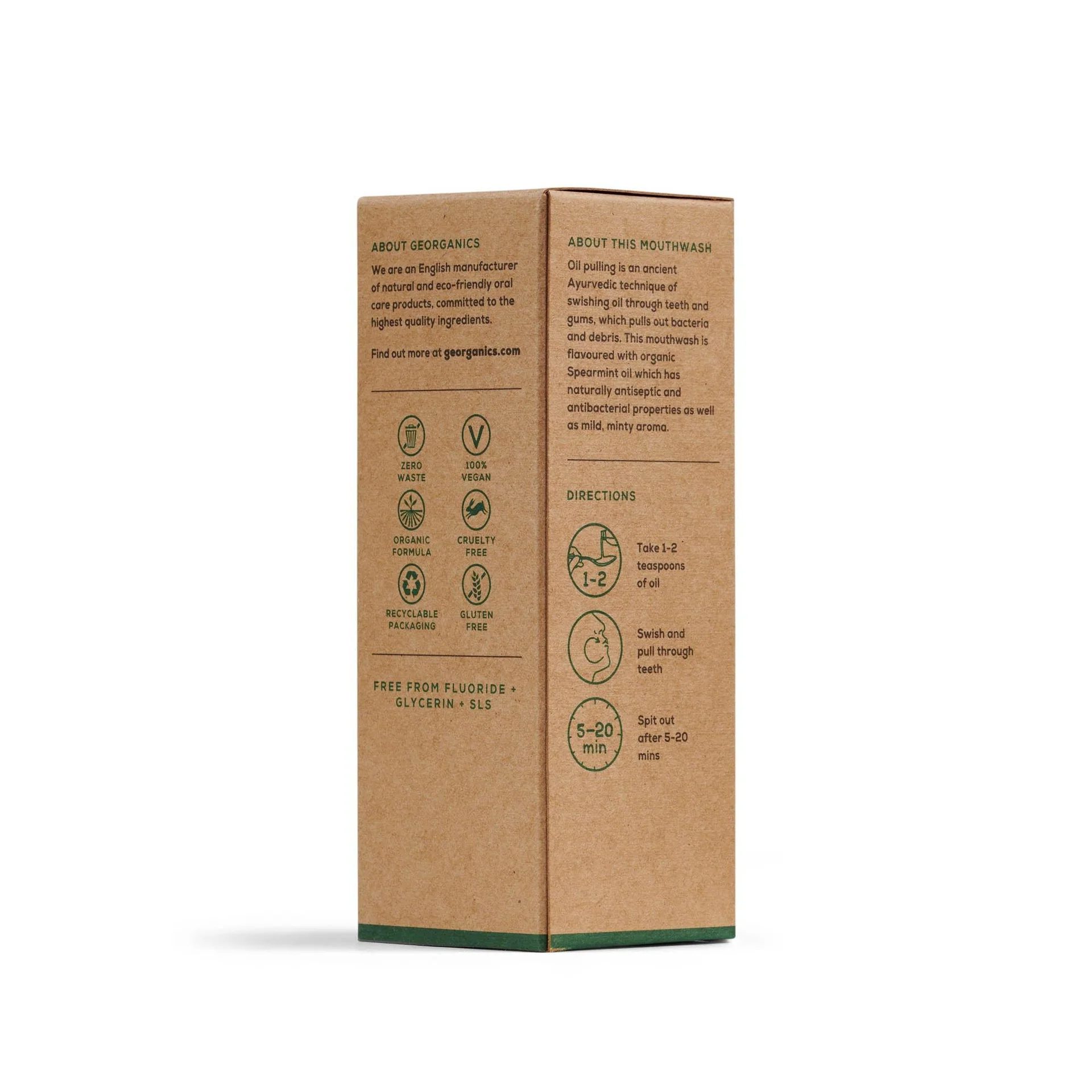 Enjuague Bucal con Aceite de Coco y Menta Envase aluminio Georganics 100 ml - Image 3