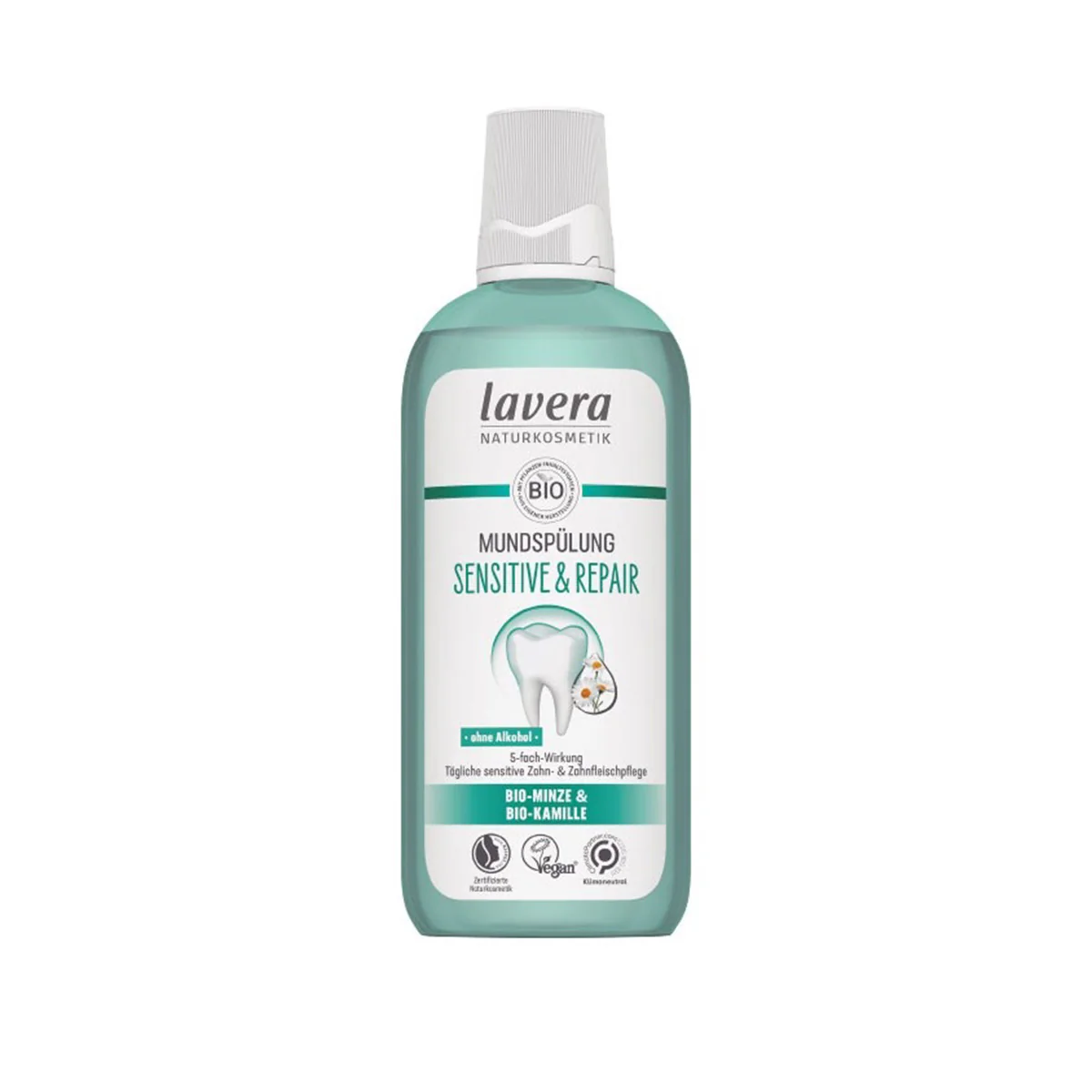 Enjuague bucal sensible y reparador con fluor Lavera 100 ml