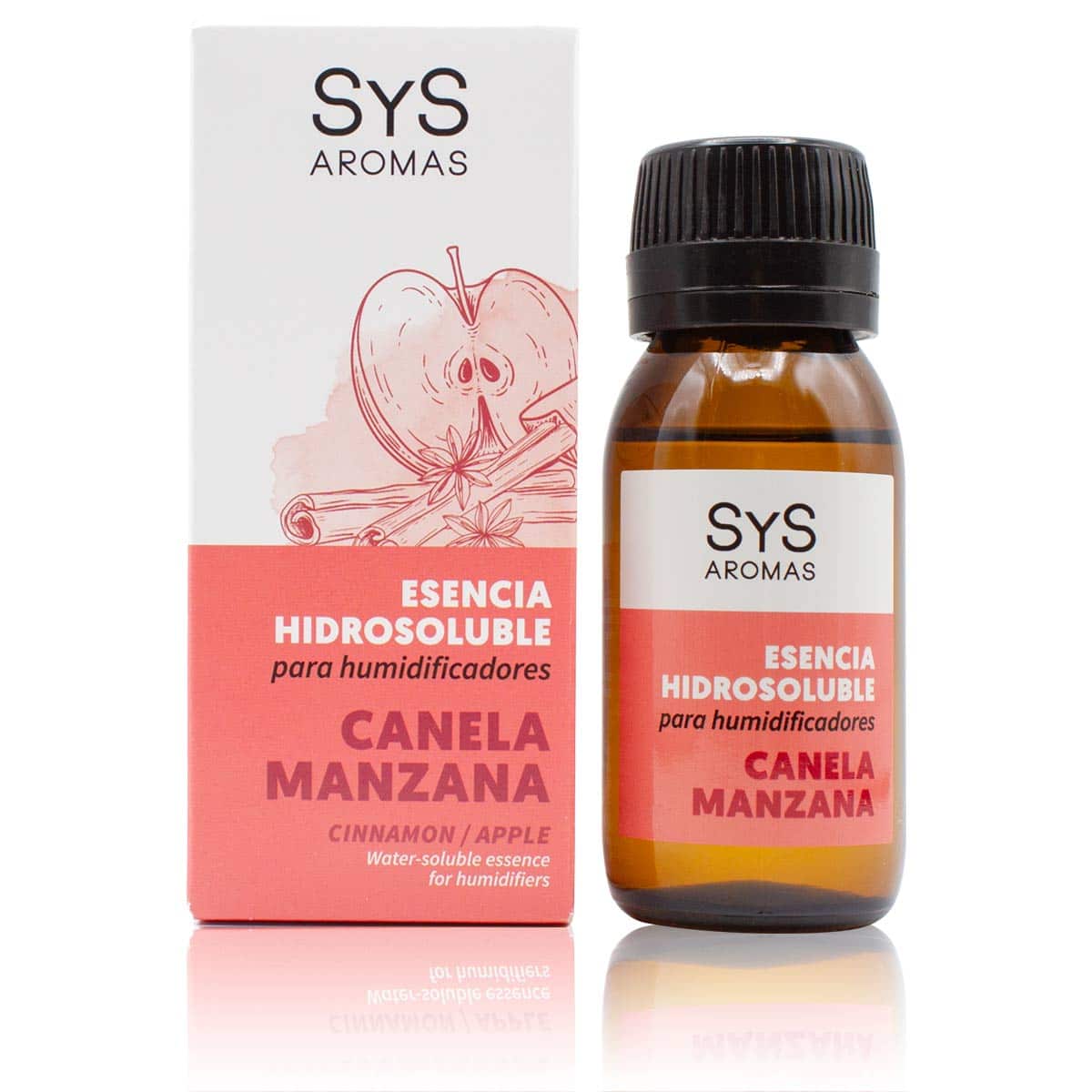 Esencia Hidrosoluble Canela Manzana SYS Aromas 50 ml | Aroma Dulce Especiado | Humidificador Difusor | Fragancia