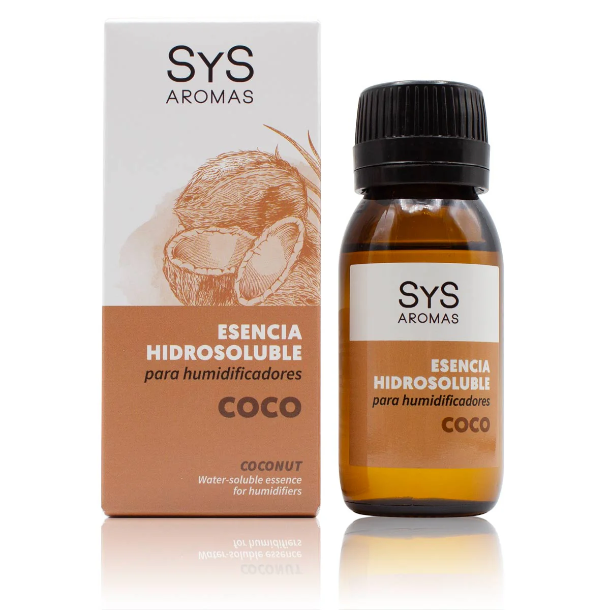 Esencia Hidrosoluble Coco SYS Aromas 50 ml | Aroma Dulce Tropical | Humidificador y Difusor | Fragancia