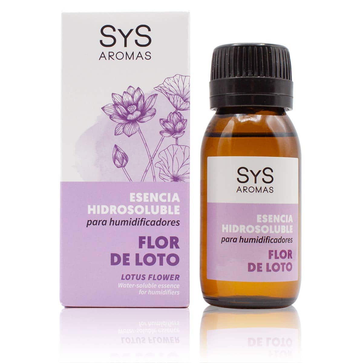Esencia Hidrosoluble Flor de Loto SYS Aromas 50 ml | Aroma Floral Relajante | Humidificador y Difusor | Fragancia Suave