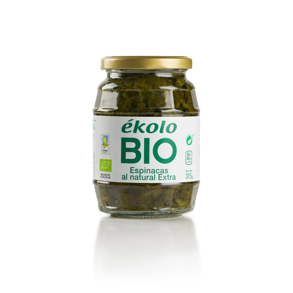 Espinacas Ecológicas al Natural en conserva Ékolo 315 g