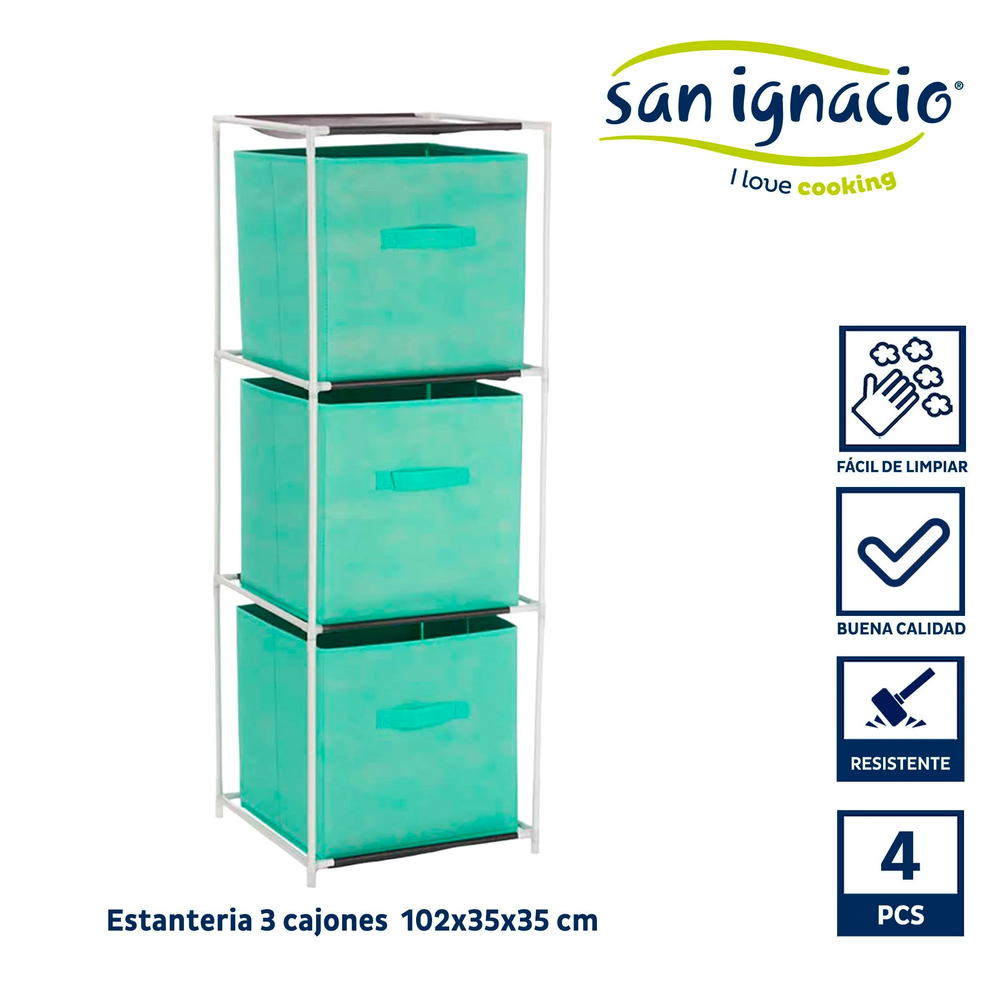 Estantería 3 Cajones Tnt Menta - Colección Kipit - Image 2
