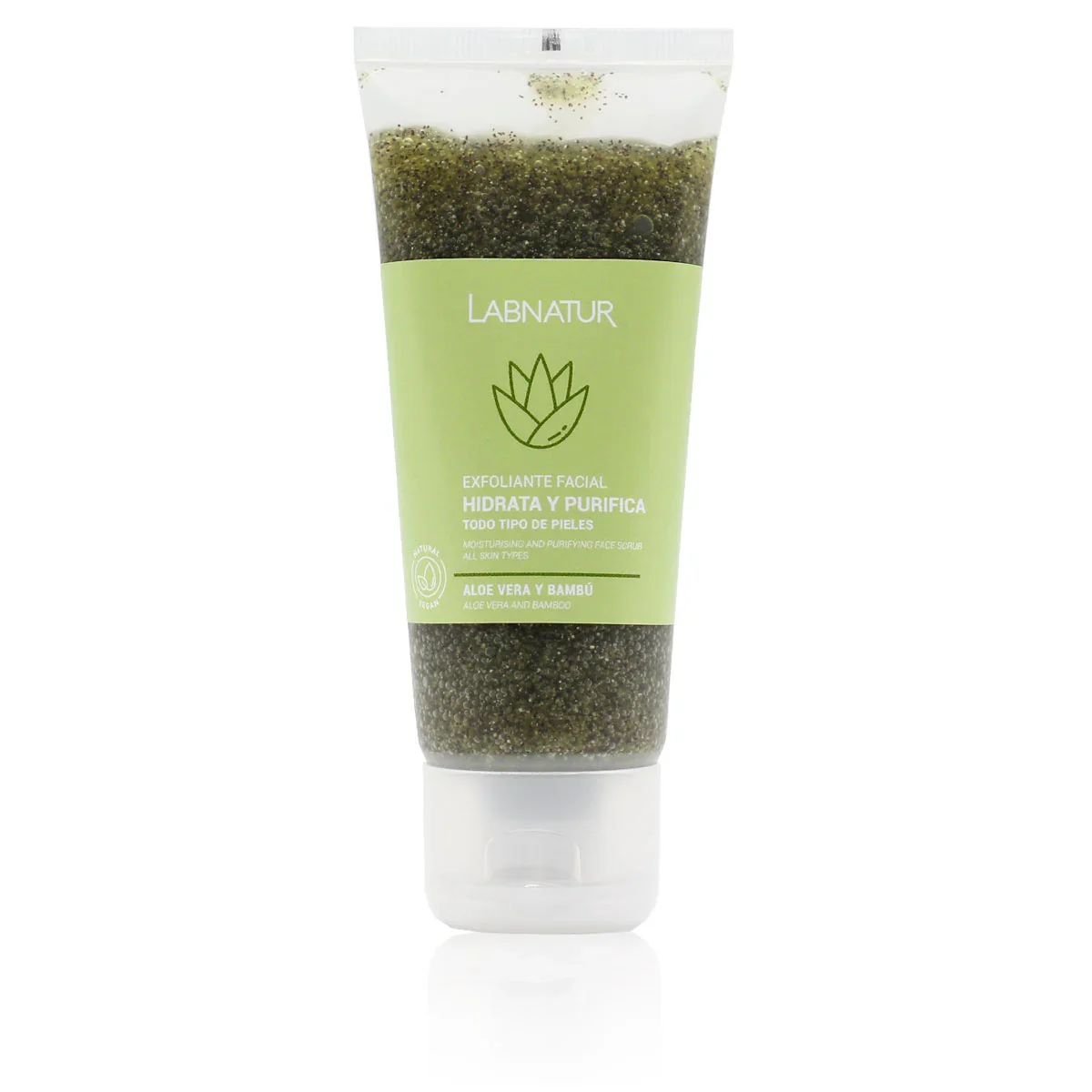 Exfoliante Facial Aloe Vera y Bambú Labnatur 100 ml | Exfoliación Natural | Limpieza Renovadora