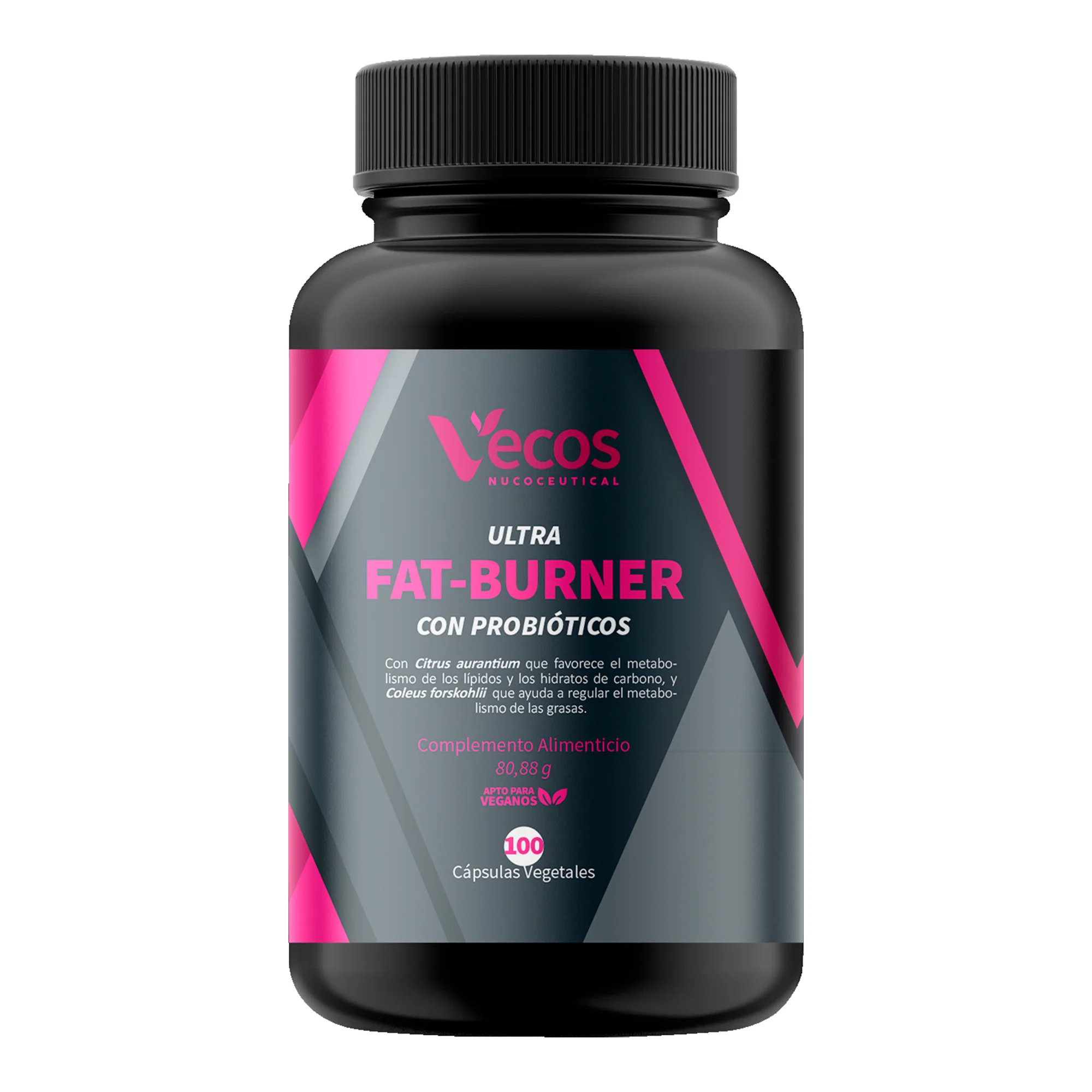 Fat Burner Vecos 100 Cápsulas | Metabolismo, Control Del Peso Y Efecto Saciante | Fórmula Termogénica Completa