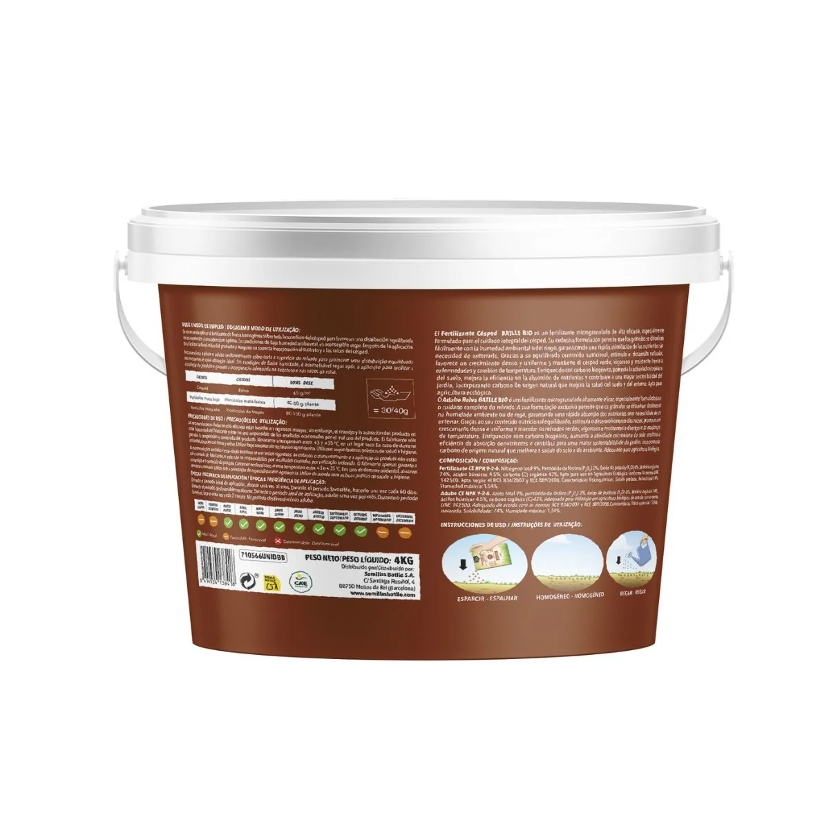 Fertilizante BIO para Cesped Cubo Batlle 4 Kg - Image 2