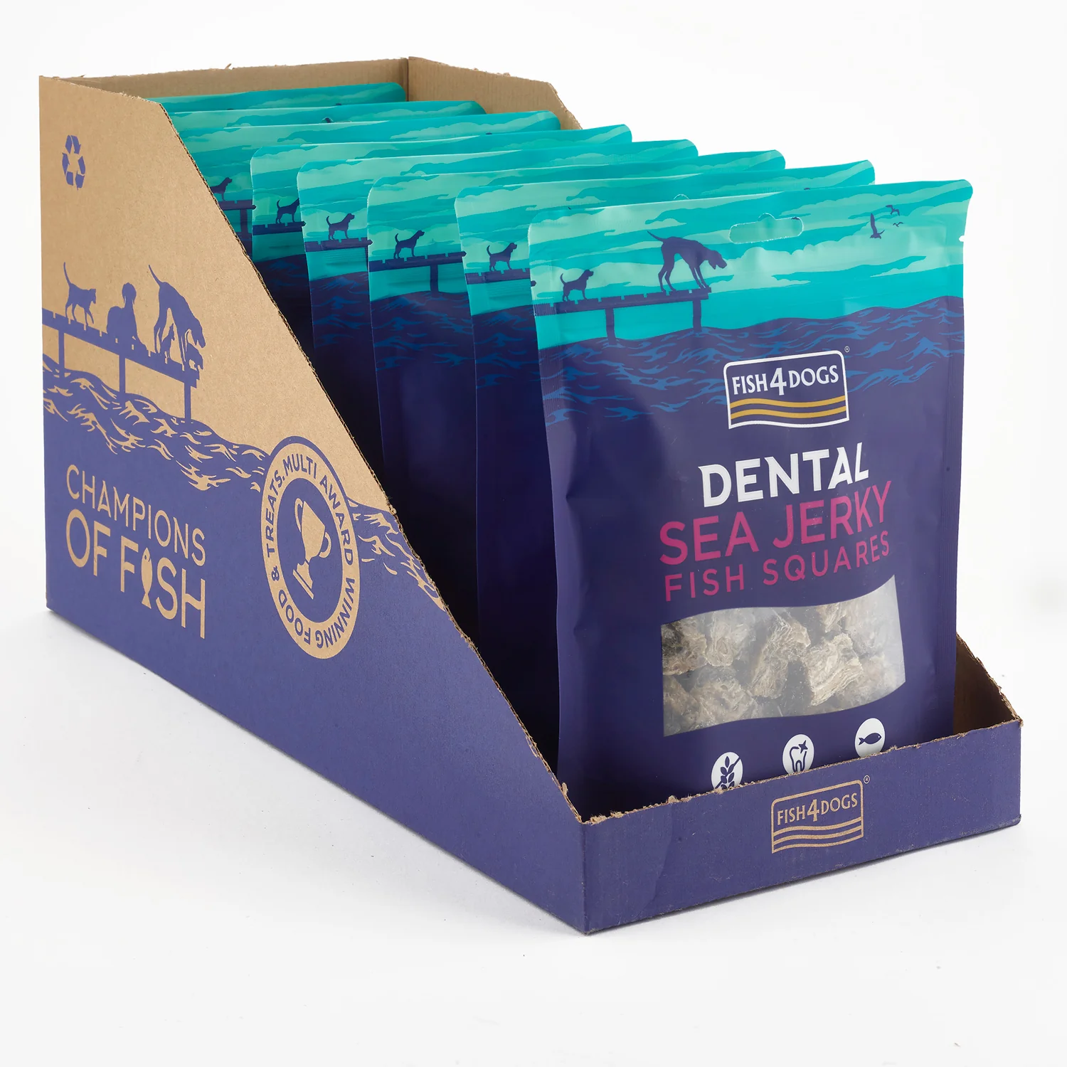 Fish4dogs Snack Dental Natural – Sea Jerky Fish Squares 4x575g - Image 4