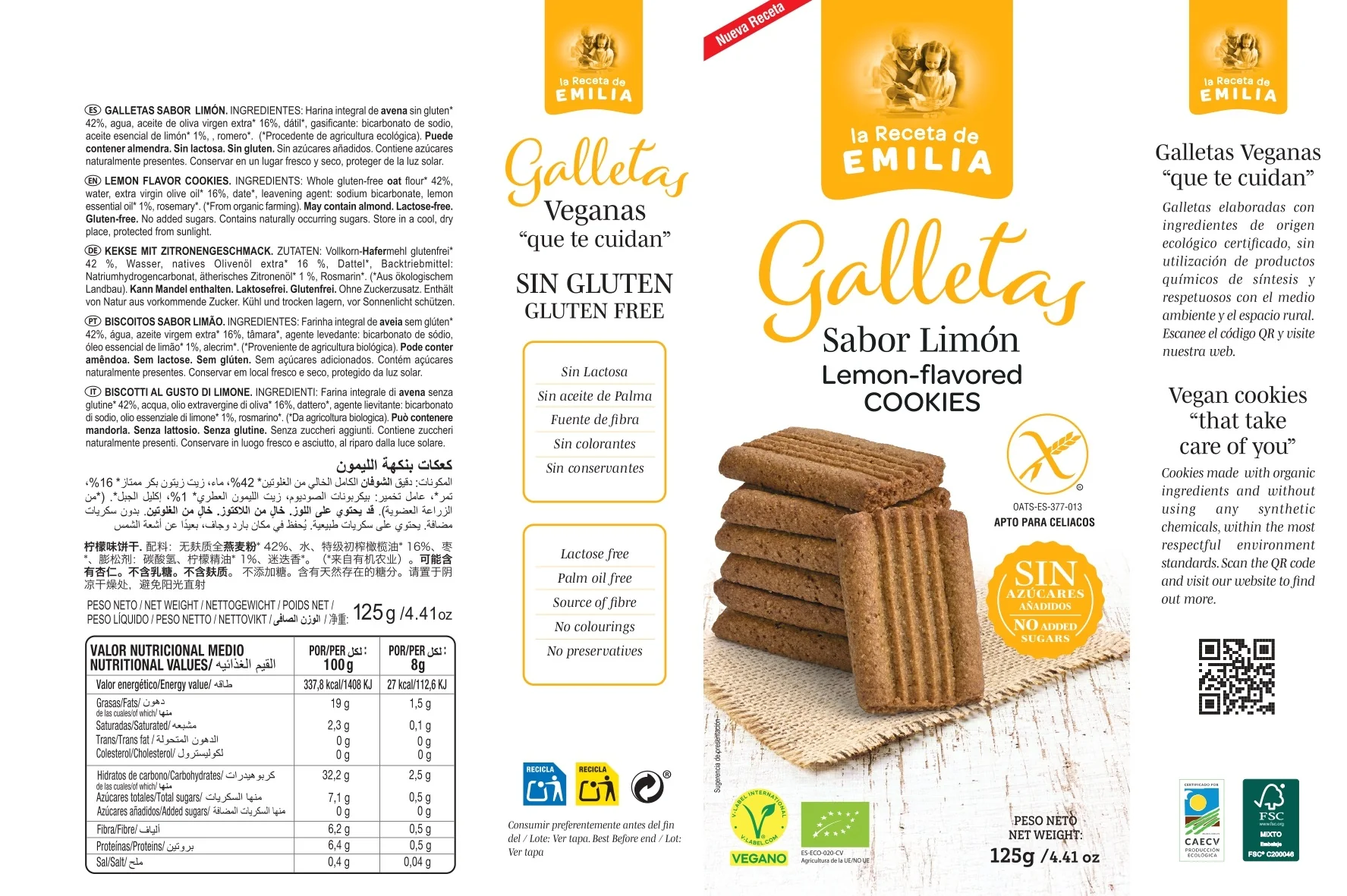 Galletas Sabor Limon sin Azucares Añadidos 125 Gr. - Image 2