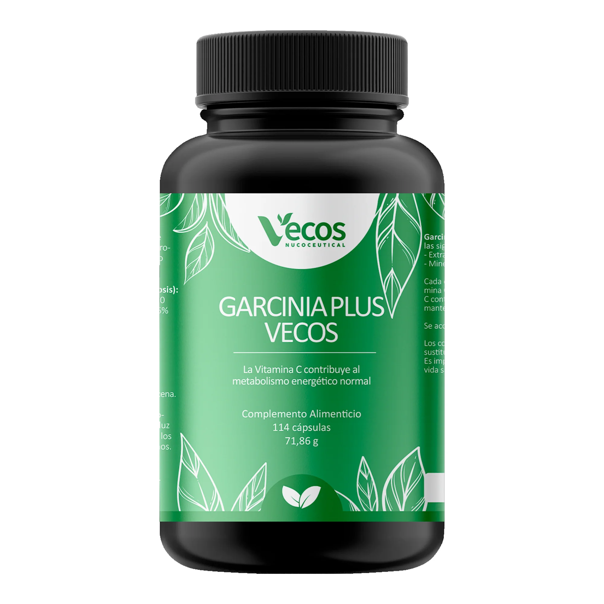 Garcinia Plus Vecos 114 Cápsulas | Control Del Apetito Y Peso | Glucomanano Saciante