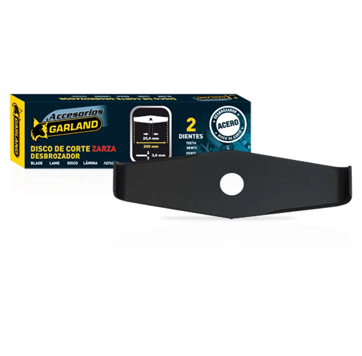 Garland - 7100310352 Disco Desbrozar -cuchilla Para Trabajo De Desbroce Y Triturado De Maleza Y Zarzas D.int:25,4mm, D. Ext: 305mm