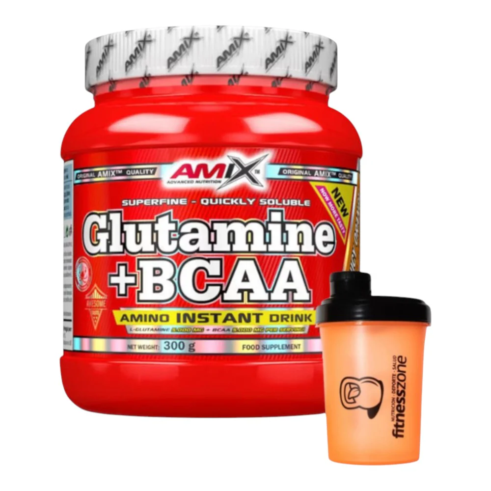 Glutamine + Bcaa 300 Gr + ¡shaker Fitnesszone De Regalo! Frutas