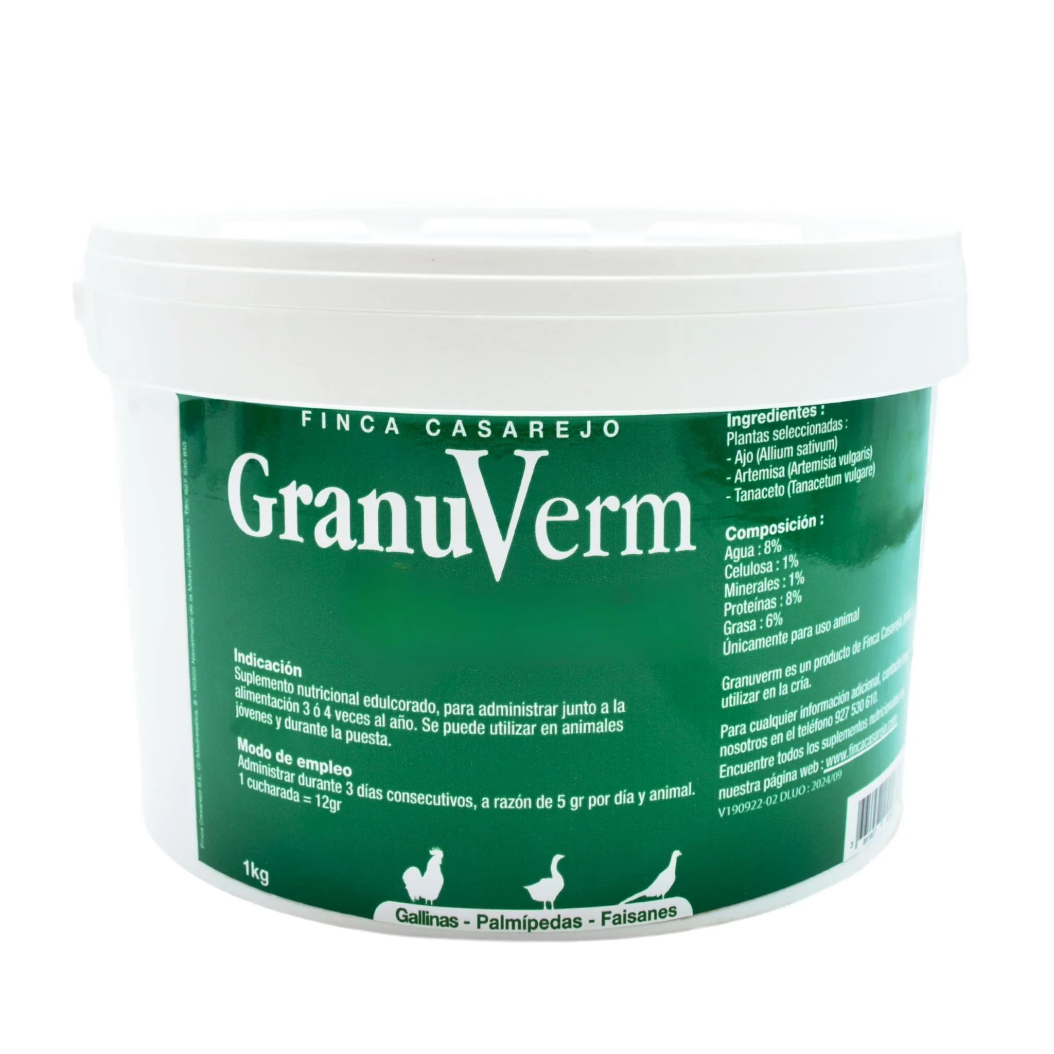 GranuVerm 1Kg – Complemento nutricional granulado para gallinas, patos y otras aves – Apoyo digestivo