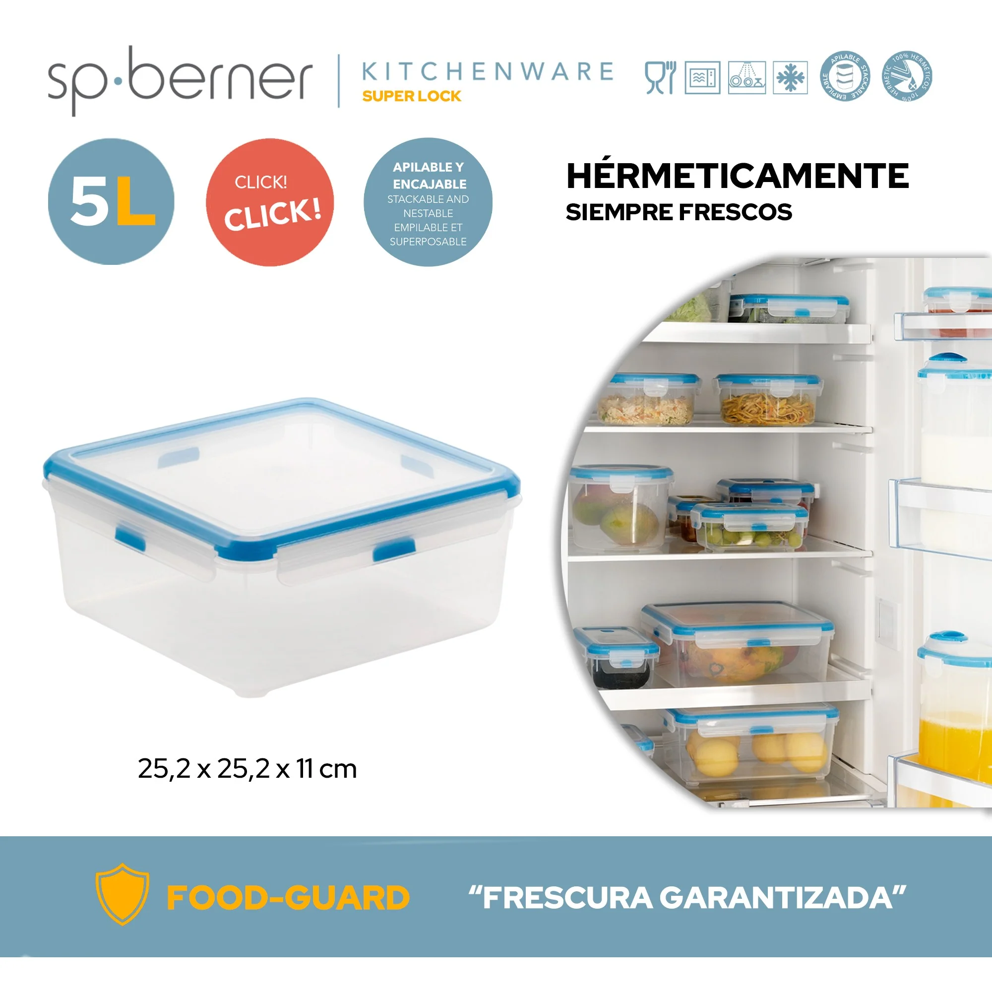 Hermético Cuadrado Super Lock 5 L - Image 3