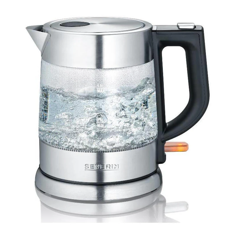 Hervidor De Agua Severin Wk 3468 1 L Negro, Acero Inoxidable, Transparente 2200 W