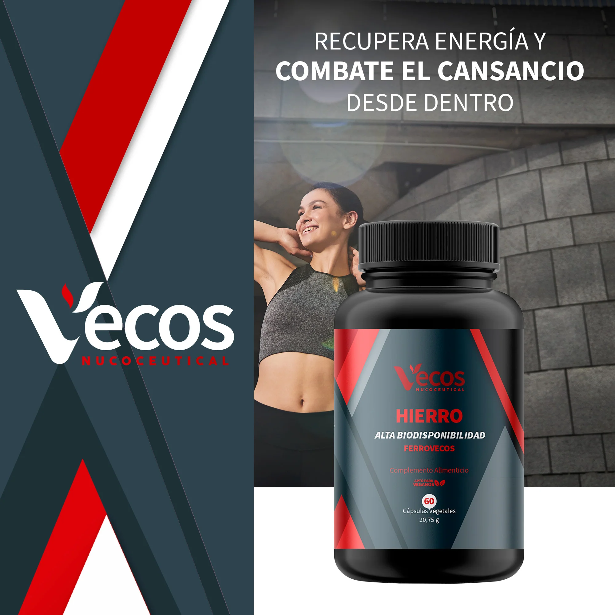 Hierro Alta Biodisponibilidad Vecos 60 Cápsulas | Energía Y Reducción De La Fatiga - Image 2