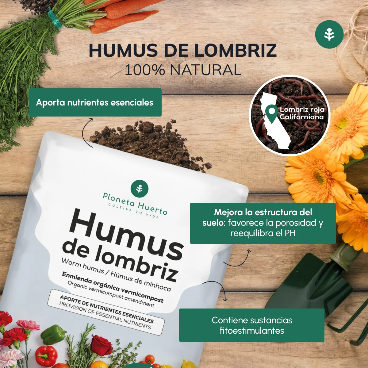 Humus de Lombriz 100% Natural Planeta Huerto 10 L - Image 3