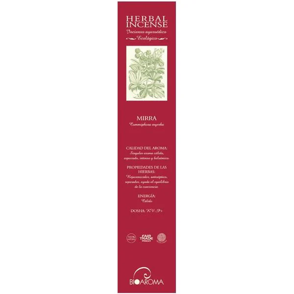 Incienso certificado BioAroma de Mirra 12 varillas