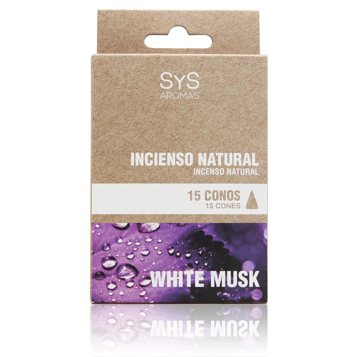 Incienso Natural 15 Conos White Musk SYS Aromas | Fragancia Almizcle Blanco | Ambiente Relajante | Aroma Duradero