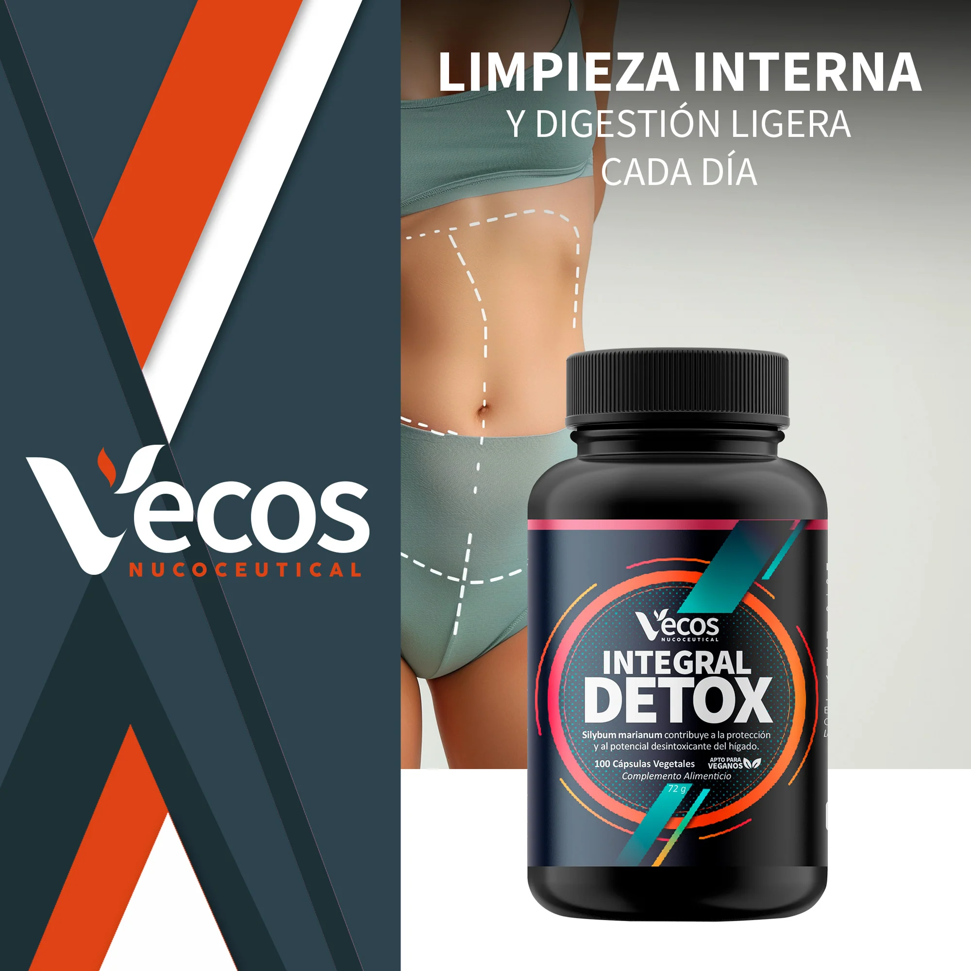 Integral Detox Vecos 100 Cápsulas | Para La Retención De Líquidos E Hinchazón | Cardo Mariano + Alcachofa - Image 2
