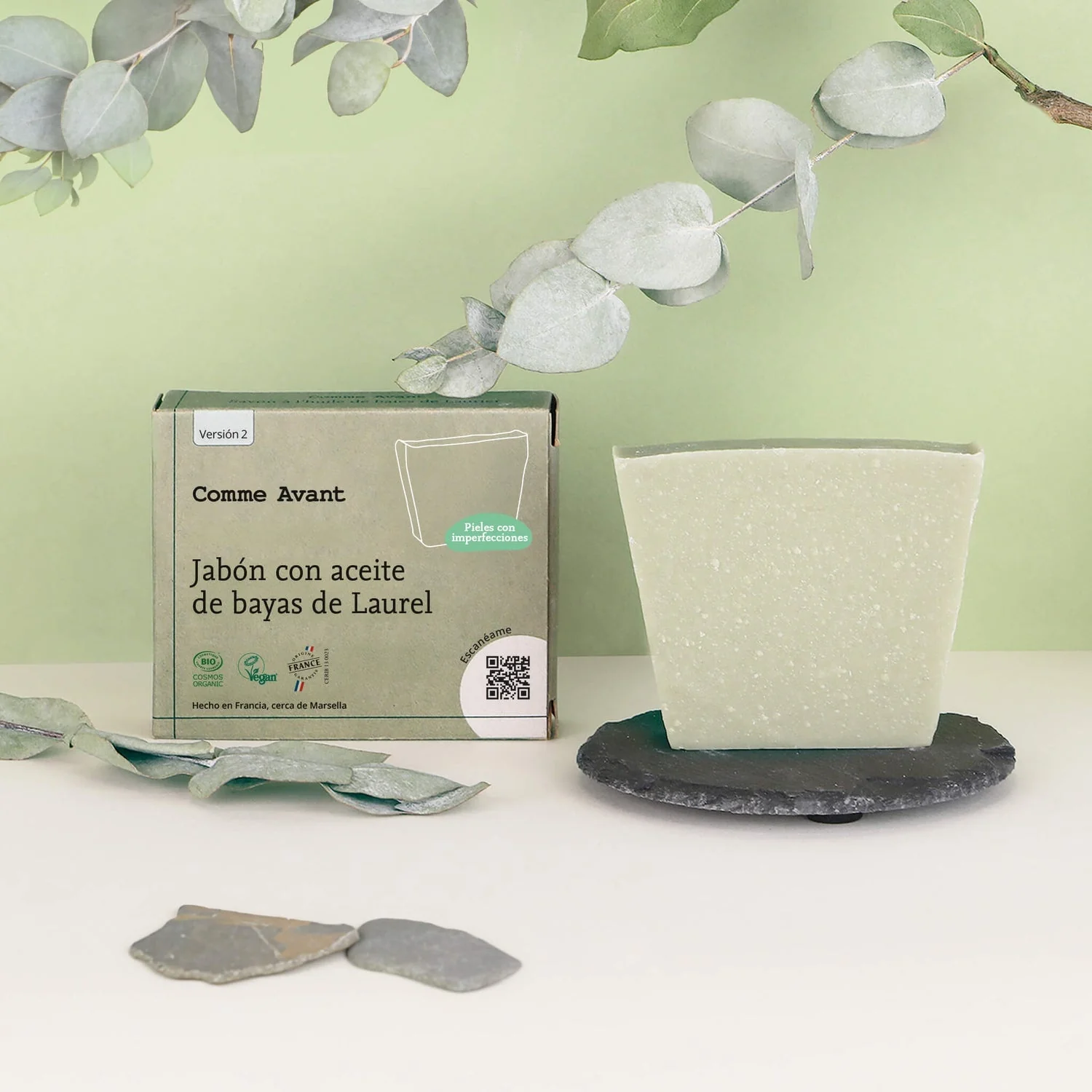 Jabón con aceite de bayas de laurel Comme Avant 100 g - Image 4