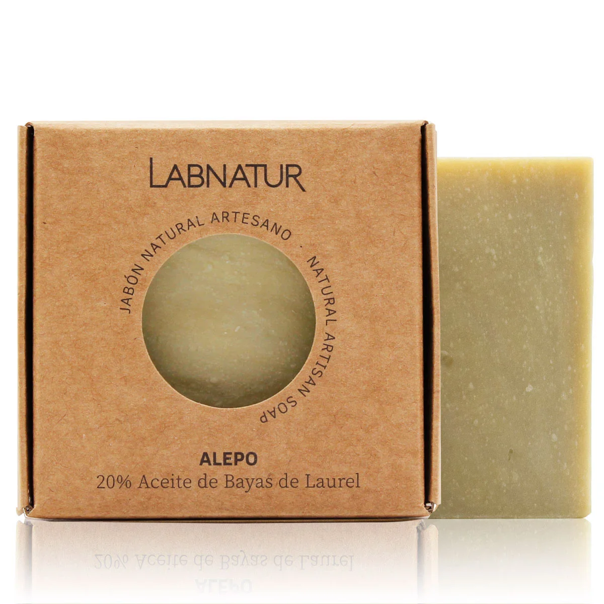 Jabón Natural Artesano de Alepo 20% Labnatur 80 g | Aceite De Oliva y Laurel | Limpieza Suave