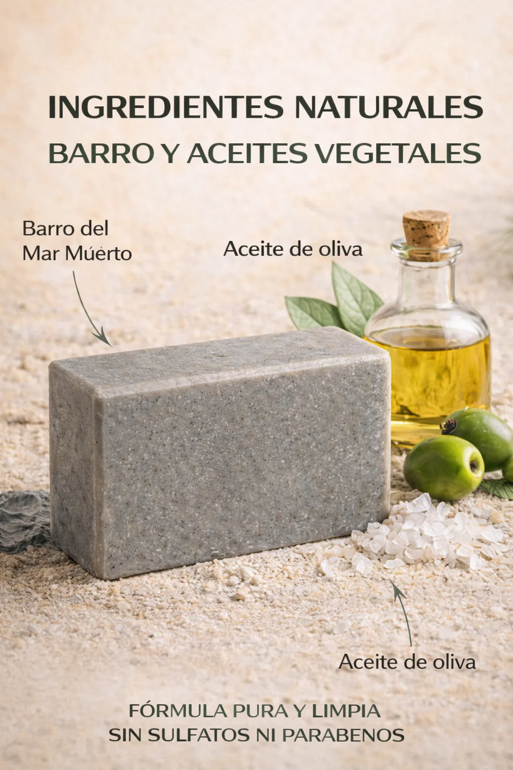Jabón Sólido Natural De Barros Del Mar Muerto 100 G | Limpieza Purificante | M&on Naturals - Image 2