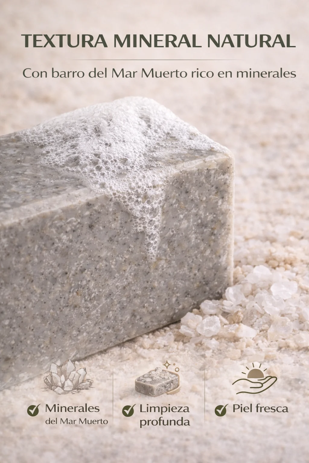 Jabón Sólido Natural De Barros Del Mar Muerto 100 G | Limpieza Purificante | M&on Naturals - Image 3
