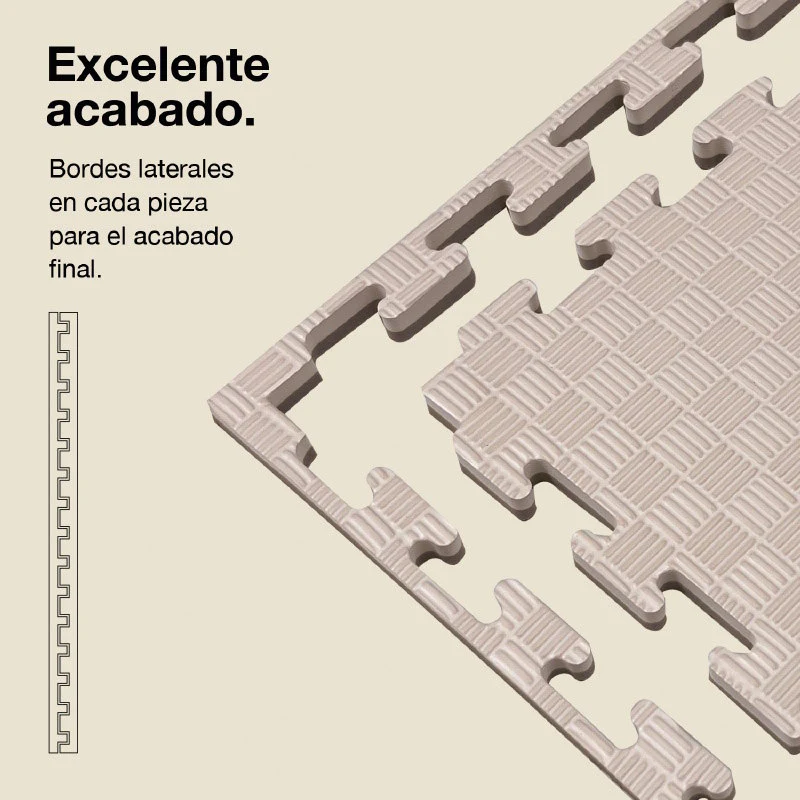 Jowy Tatami Puzzle 2cm 100x100cm – Superficie 5 Líneas Gris/blanco - Image 3