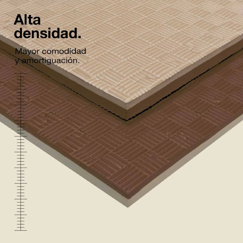 Jowy Tatami Puzzle 2cm 100x100cm – Superficie 5 Líneas Marrón/beige - Image 2