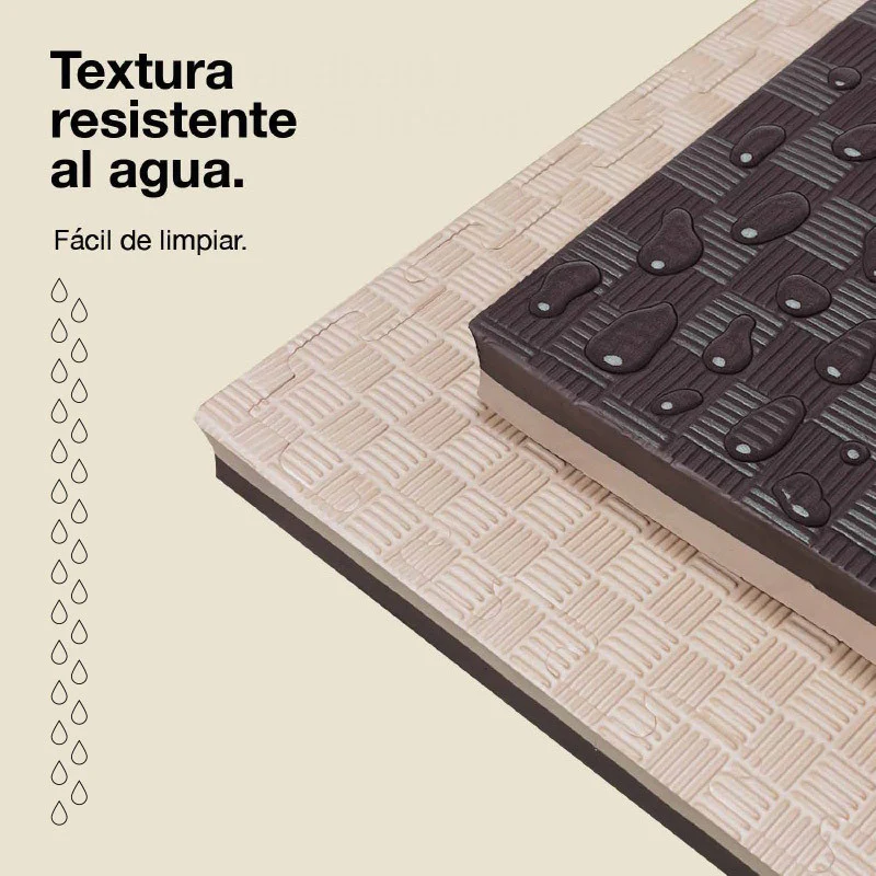 Jowy Tatami Puzzle 4cm 100x100cm, Pack 4 Unidades – Superficie 5 Líneas Marrón/beige - Image 5