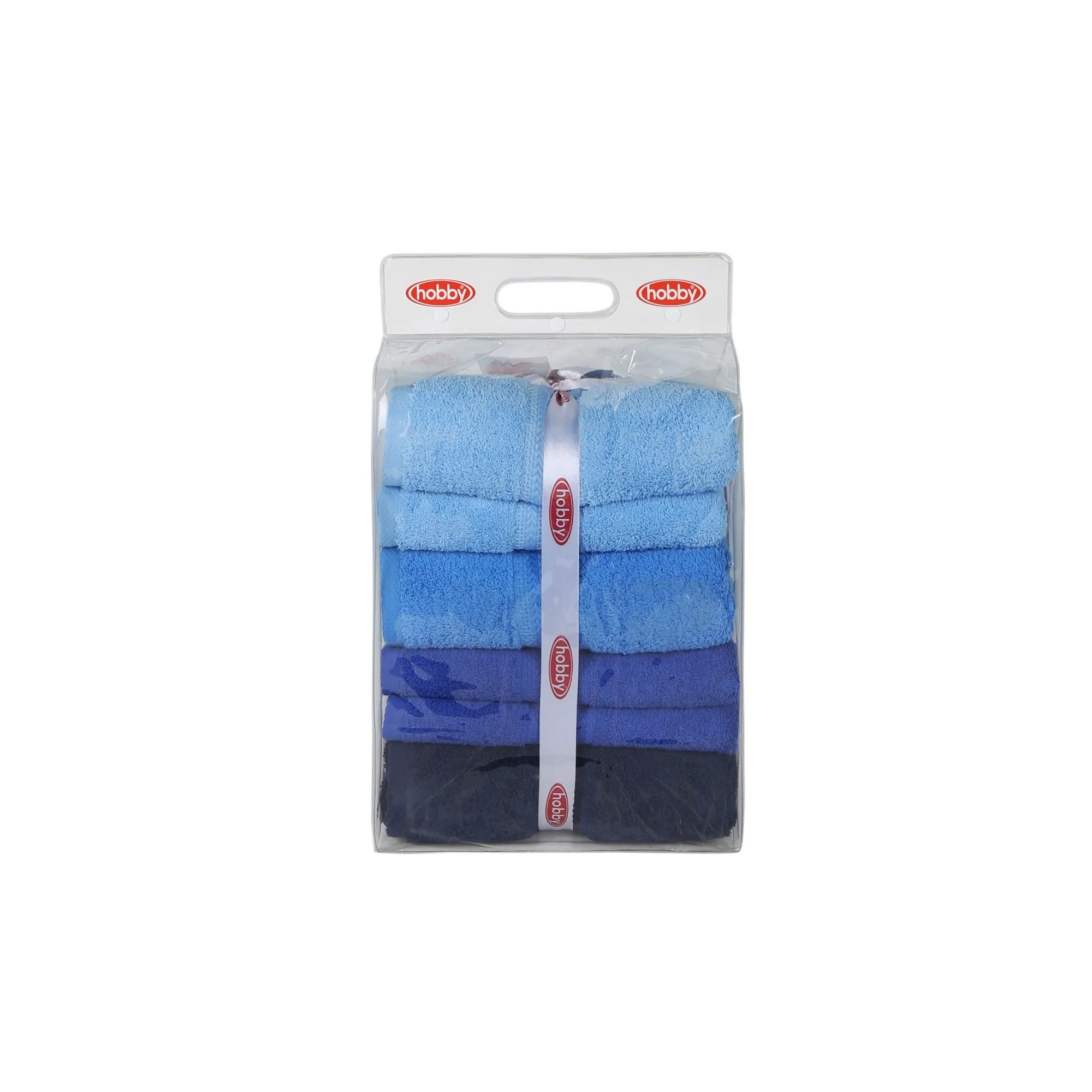 Juego De Toallas De Baño (4 Piezas) Azul Oscuro, Azul Y Azul Claro - Image 4