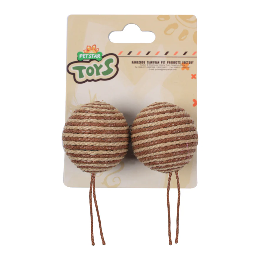 Juguete Para Gato, Pack De 2 Pelotas De Cuerda. De 4,5cm De Diámetro Y Suave Sonido Al Mover. Wuapu - Image 2