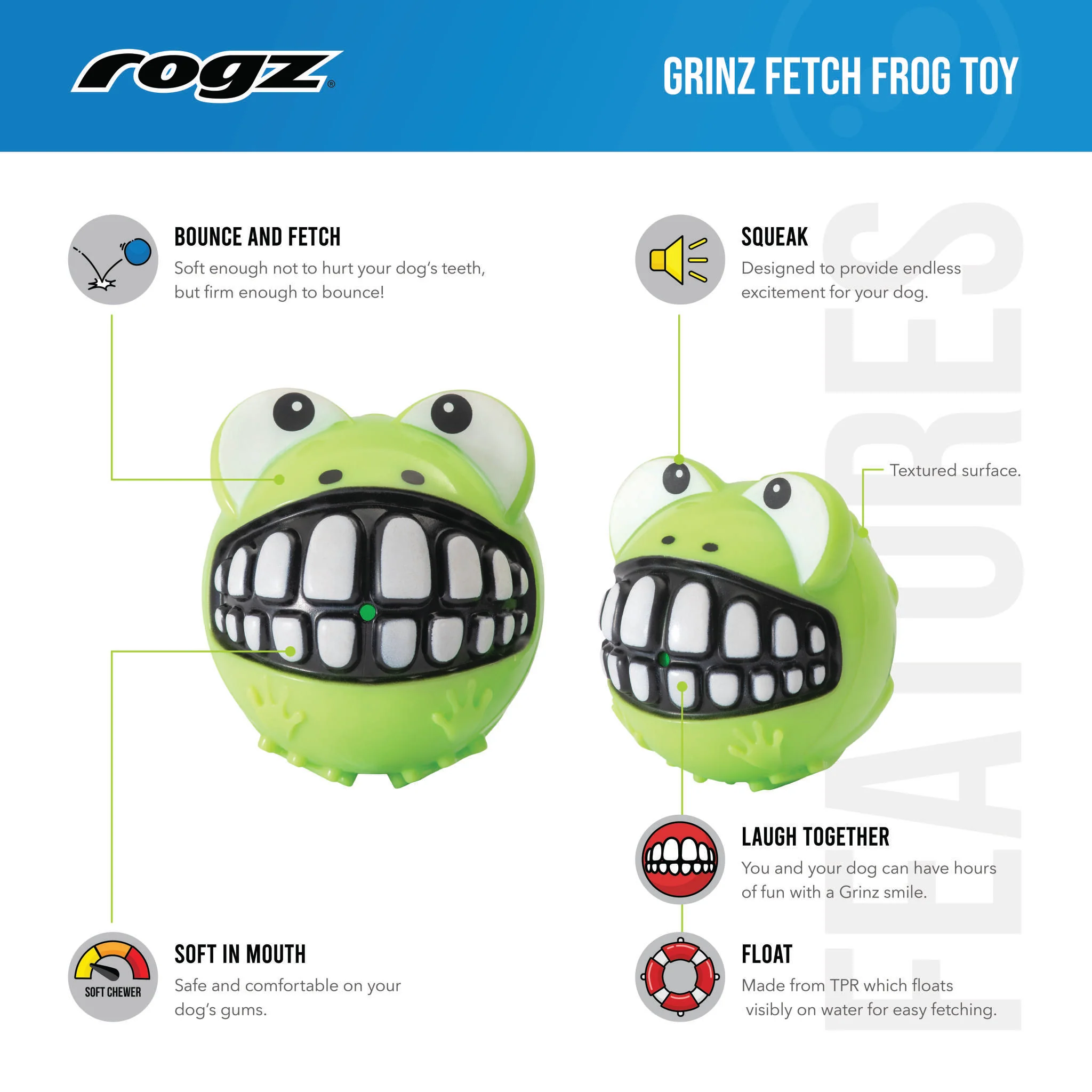 Juguete Para Perro Rana 6,4cm Rogz - Image 5
