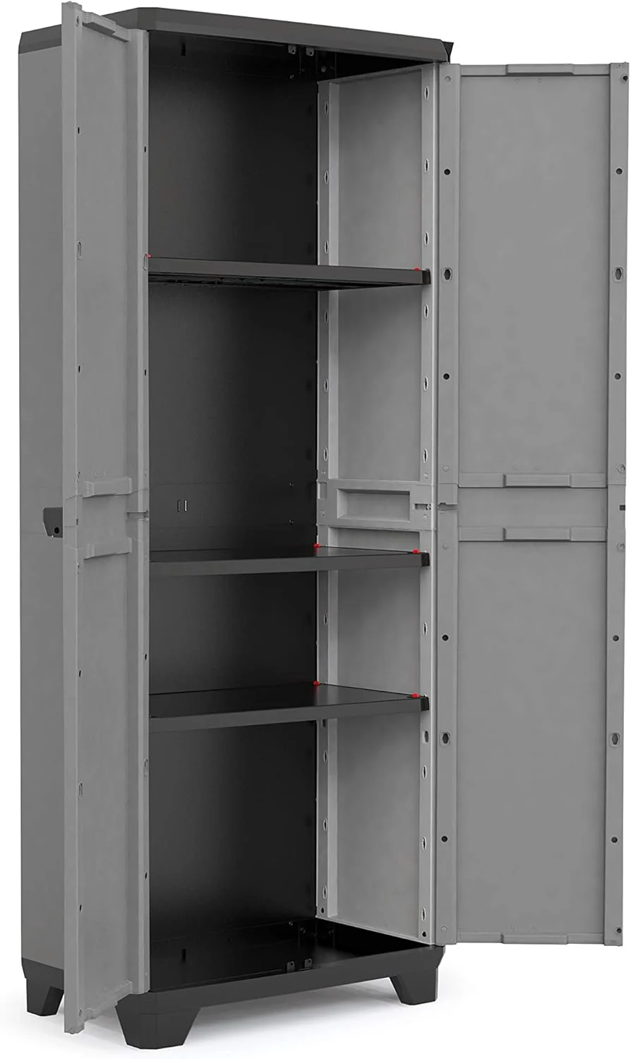 Keter Armario Stilo Alto, Resina, 2 Puertas, 3 Baldas, 173x68x39 Cm. - Image 4