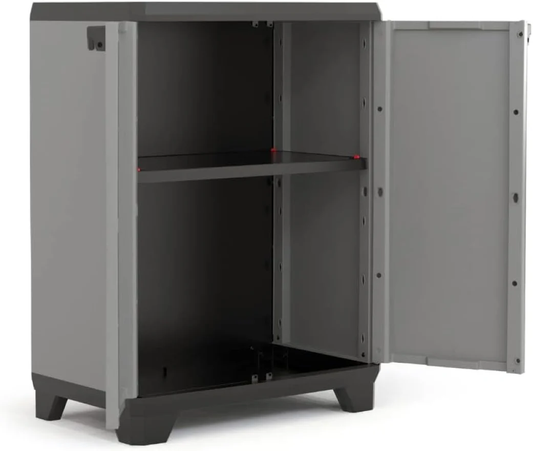 Keter Armario Stilo Bajo, Resina, 2 Puertas, 1 Balda Ajustable, 90x68x39 Cm - Image 2