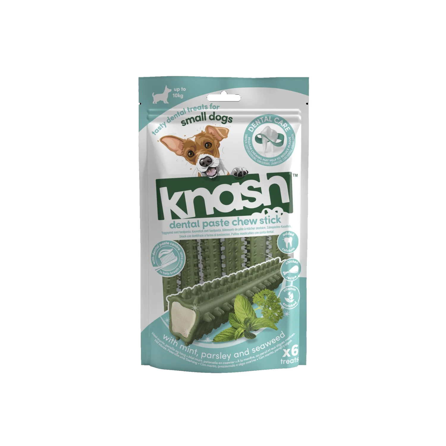 Knash Snack Dental Barritas De Menta Para Perro S 2 Boslas X 6 Uds