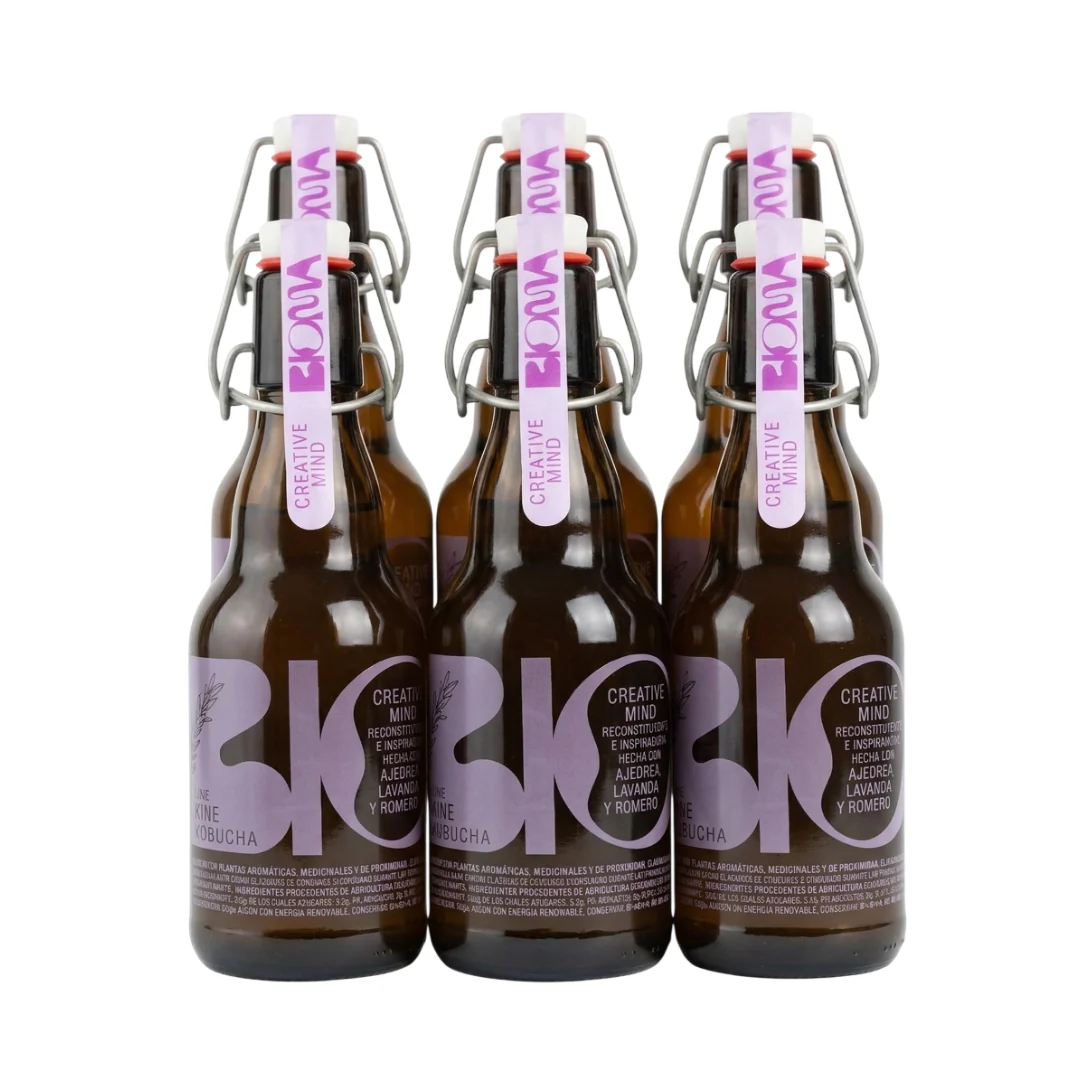 Kombucha Creative Mind: Romero, Menta Y Lavanda Pack 6 Botellas 330 Ml