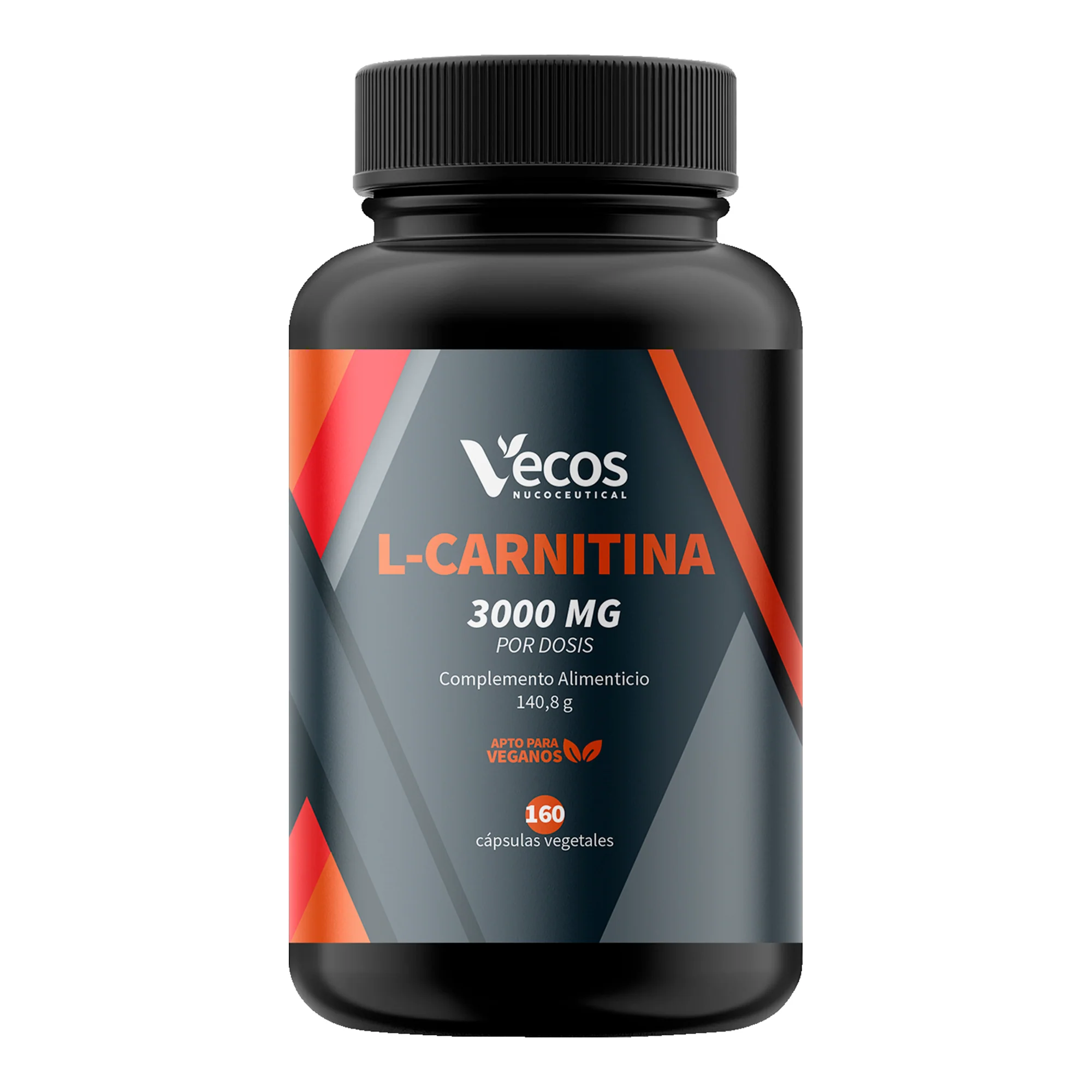 L-carnitina Pura 3000 Mg Vecos 160 Cápsulas | Quema De Grasas, Energía Y Resistencia