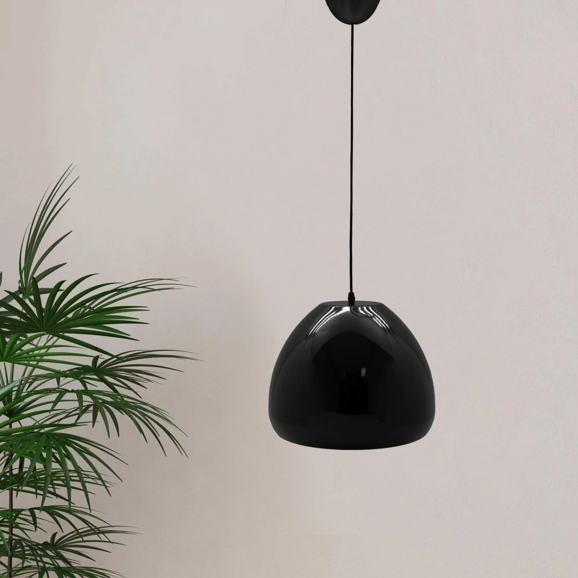 Lámpara Colgante De Techo Diseño Globo Negro Acrílico Ø34x26cm - Image 4