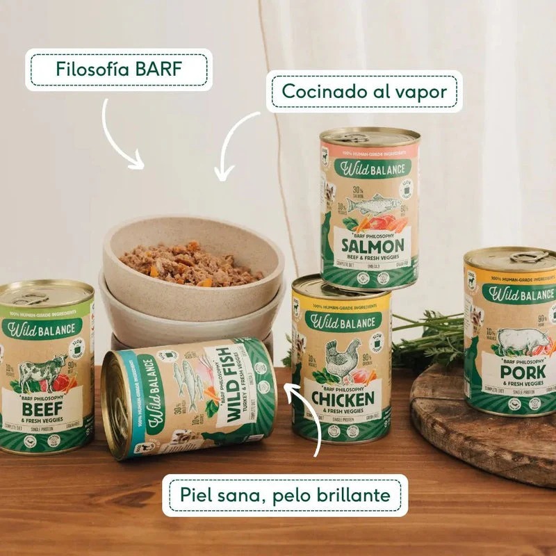 Lata Filosofía BARF de MERLUZA Wild Balance 400 g - Image 3